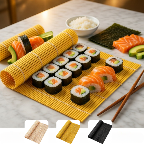 Planche en bambou pour rouler les sushis facilement (colleur aléatoire)
