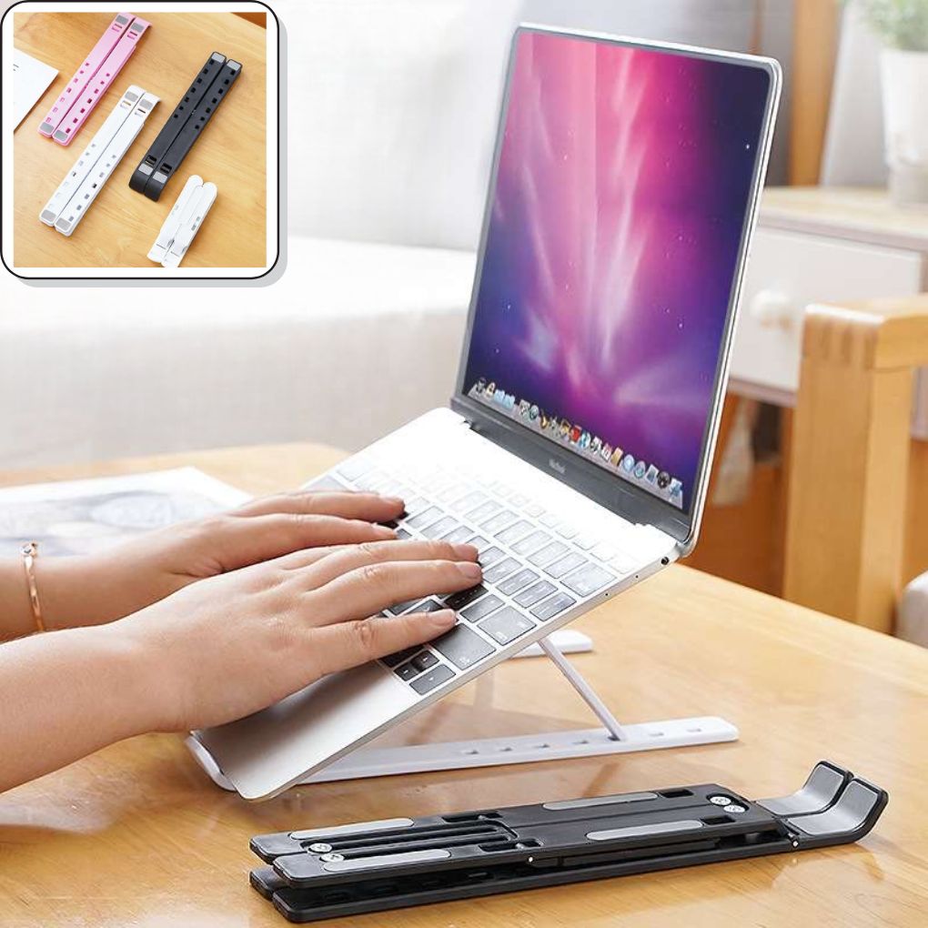 Support Ordinateur et Tablette Pliable – Ajustable, Ergonomique et Ultra-Portable