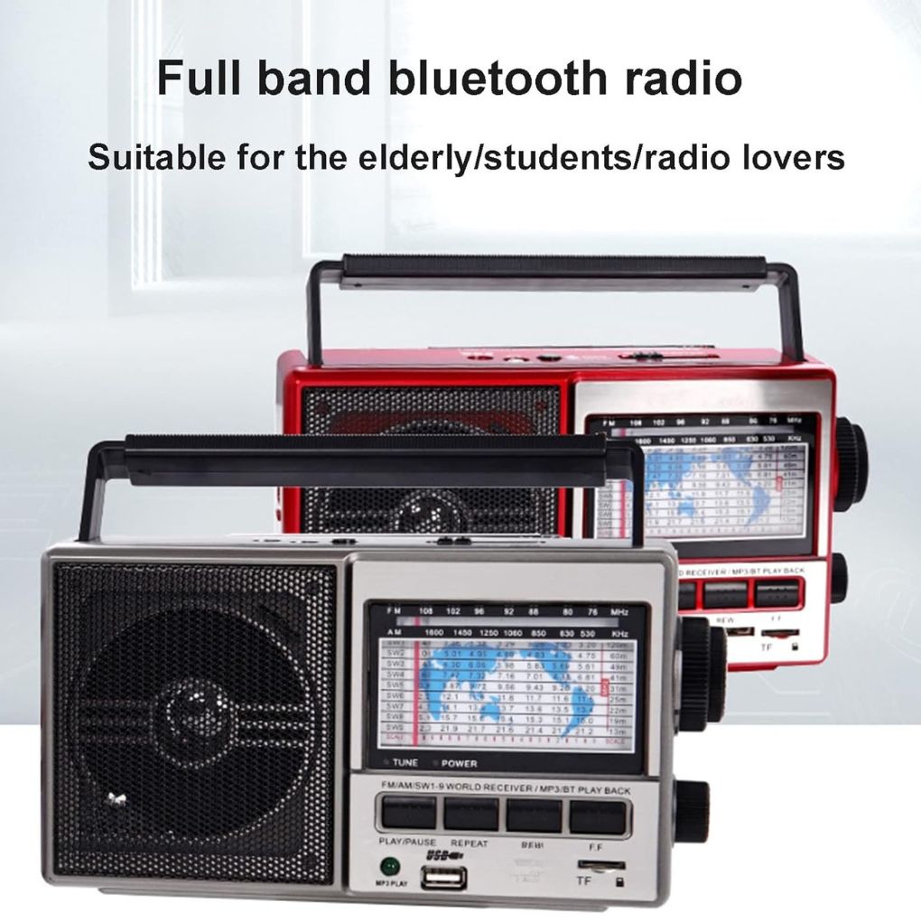 Radio numérique Portable AM FM SW 11 Bandes Radio récepteur Radio Portable, Lecture Bluetooth U Disque Carte SD