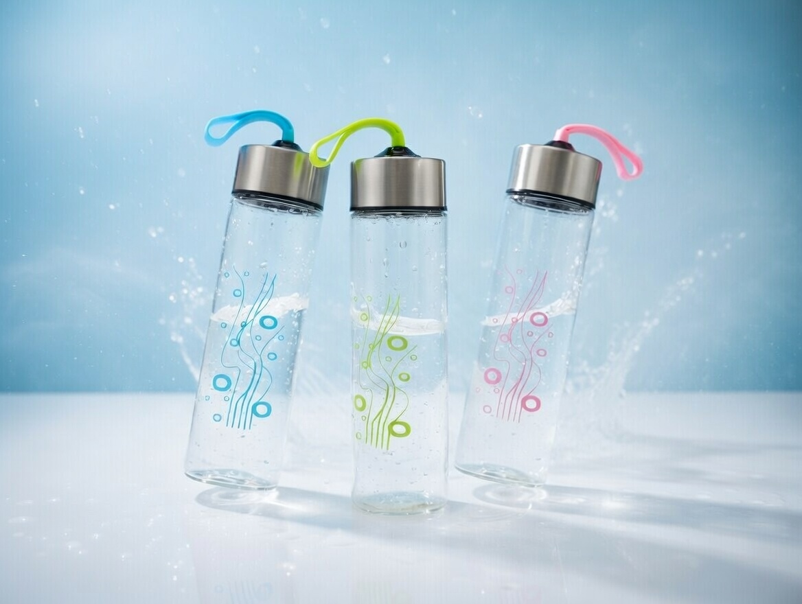 Bouteille d’eau portable avec couvercle pratique pour boire et rester hydraté (colleur aléatoire)