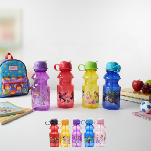 Gourde scolaire avec paille pratique pour boire facilement à l’école  (colleur désigne aléatoire)