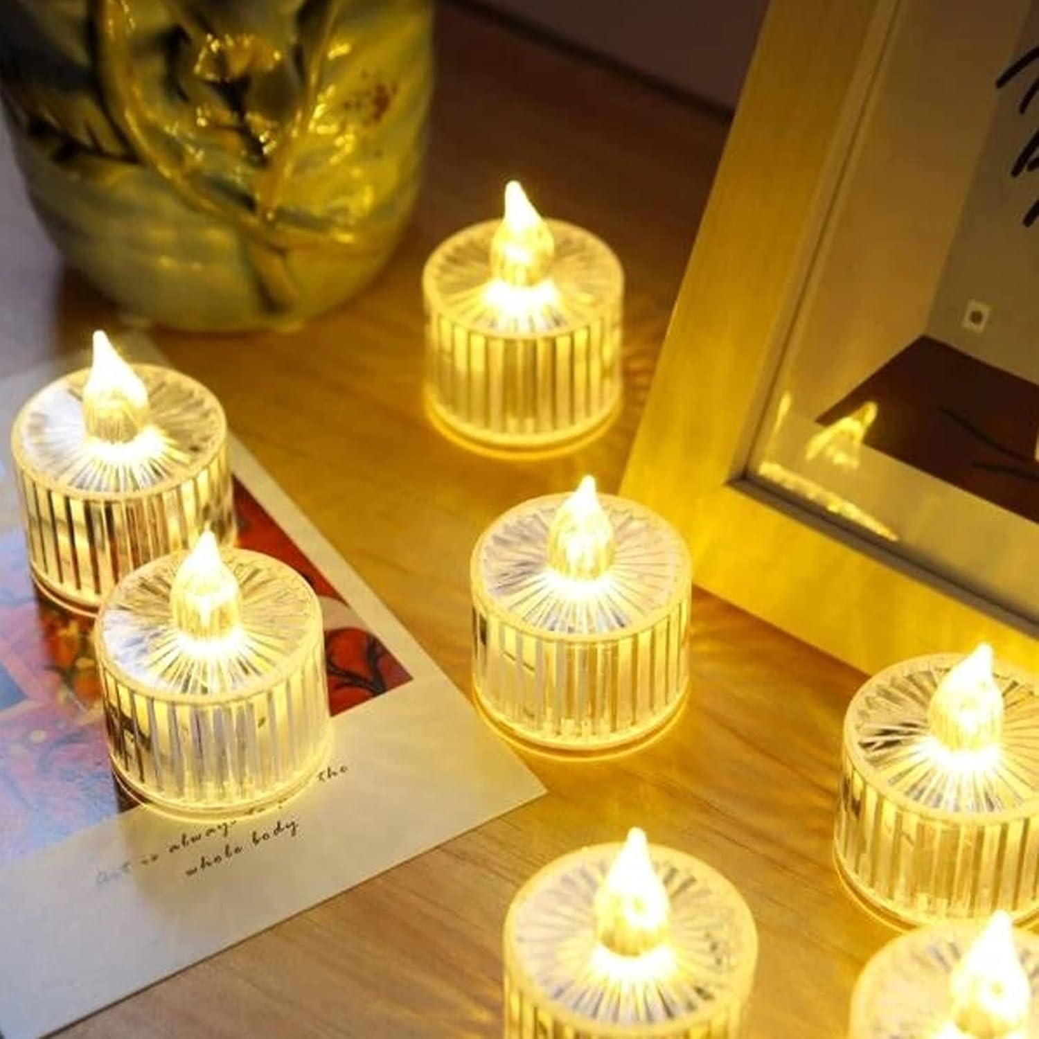 1 bougies LED en ABS - Lumière chaude - Romantique - Pour fête et mariage