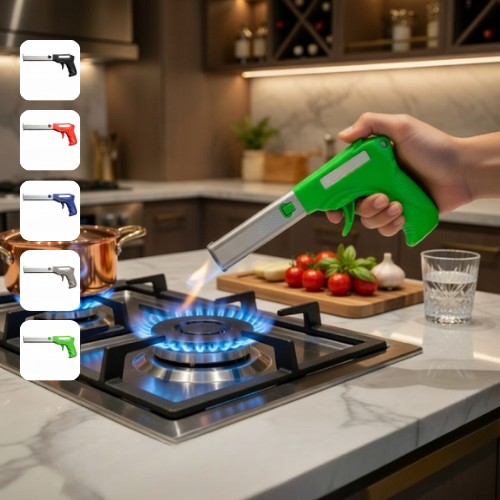 Briquet à gâchette type pistolet pour cuisine et allumage facile (colleur aléatoire)
