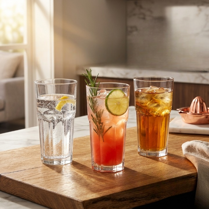 Ensemble de 3 verres pour eau et jus, pratiques pour le quotidien