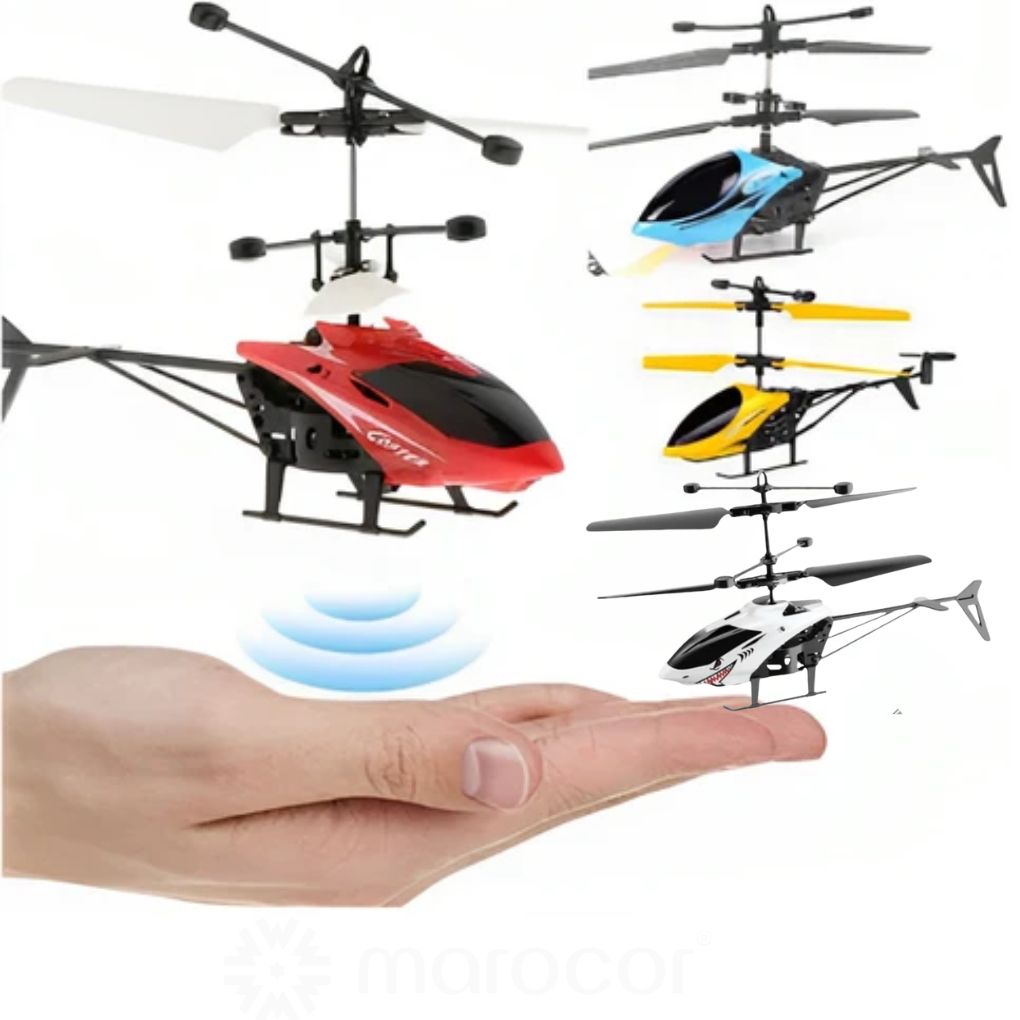 Hélicoptère jouet Fly True pour enfants, rechargeable avec effets lumineux réalistes.