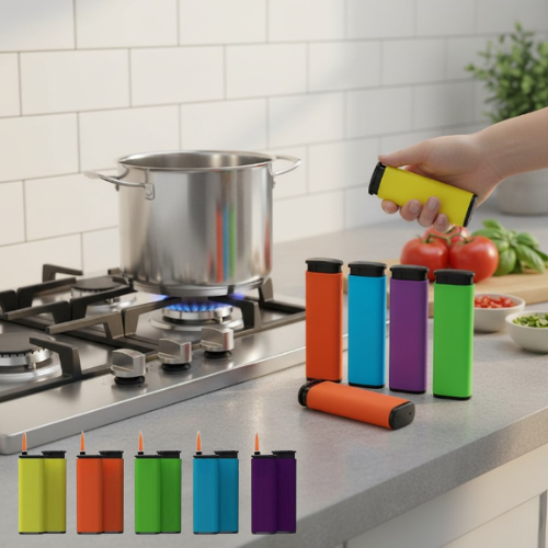 Briquet coupe-vent au design original, pratique pour allumage en extérieur et usages multiples (colleur aléatoire)