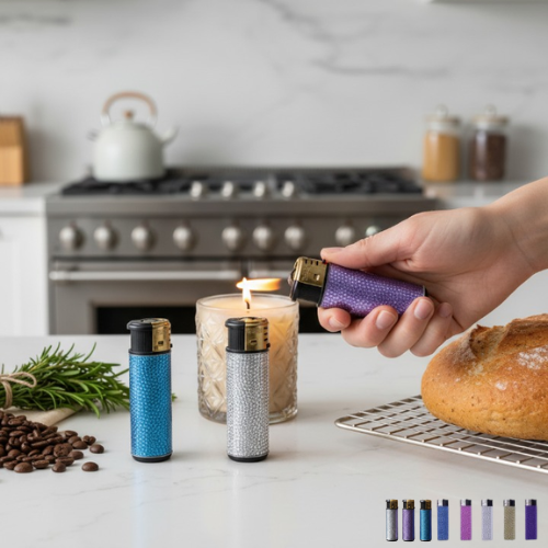 Briquet design brillant avec finition pailletée élégante ( colleur aléatoire)