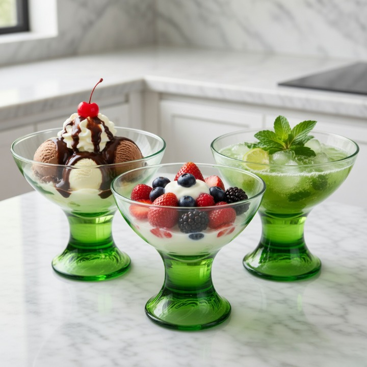 Lot de 3 bols en verre pour glaces, élégants et pratiques