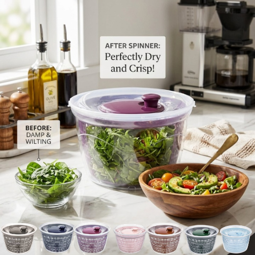Essoreuse à légumes et fruits manuelle avec poignée rotative (colleur aléatoire)