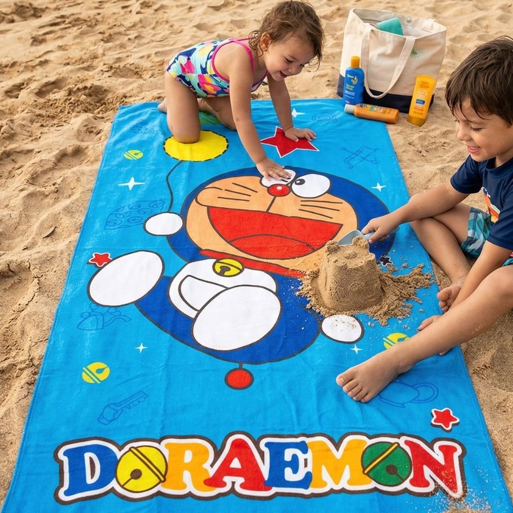 Serviette de plage pour enfants avec imprimé robot