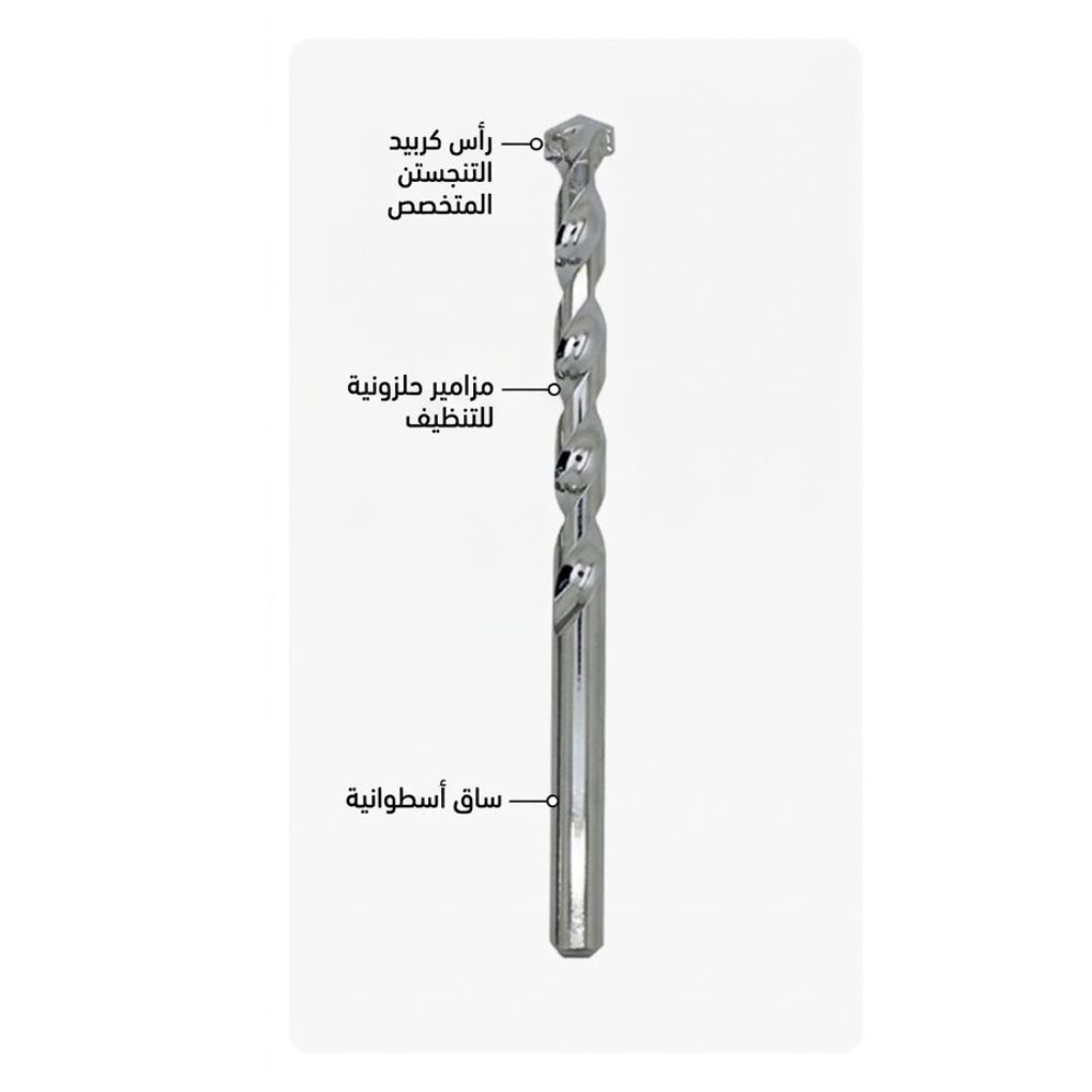 2 pcs  10mm Foret à Maçonnerie à Pointe en Carbure de Tungstène pour Perçage à Percussion dans le Béton et la Brique