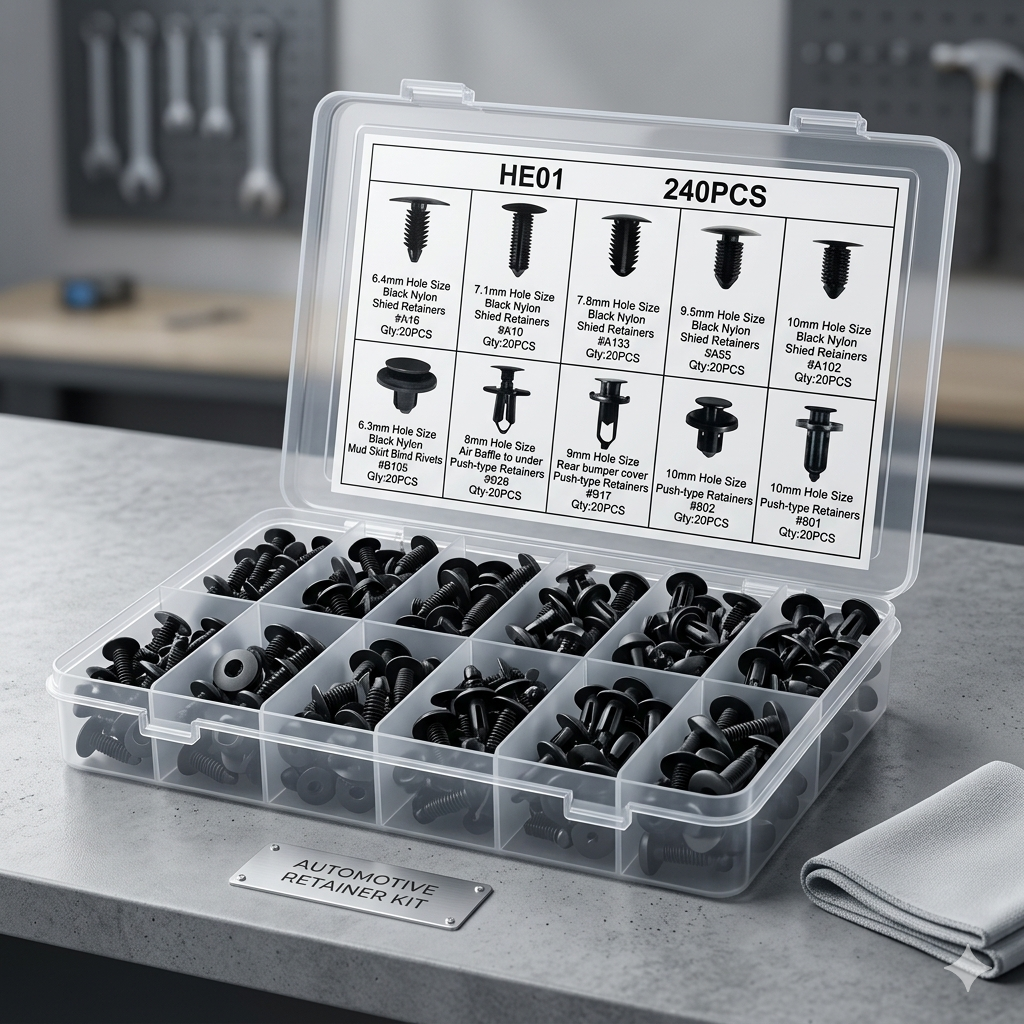 Kit Universel de 240 Clips de Fixation Automobile
