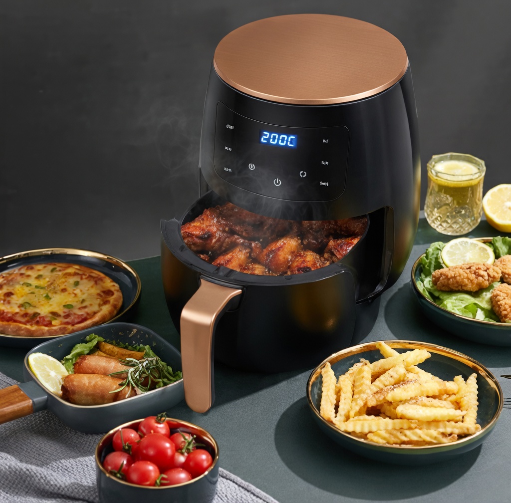 Friteuse électrique à air chaud multifonction avec écran tactile LCD