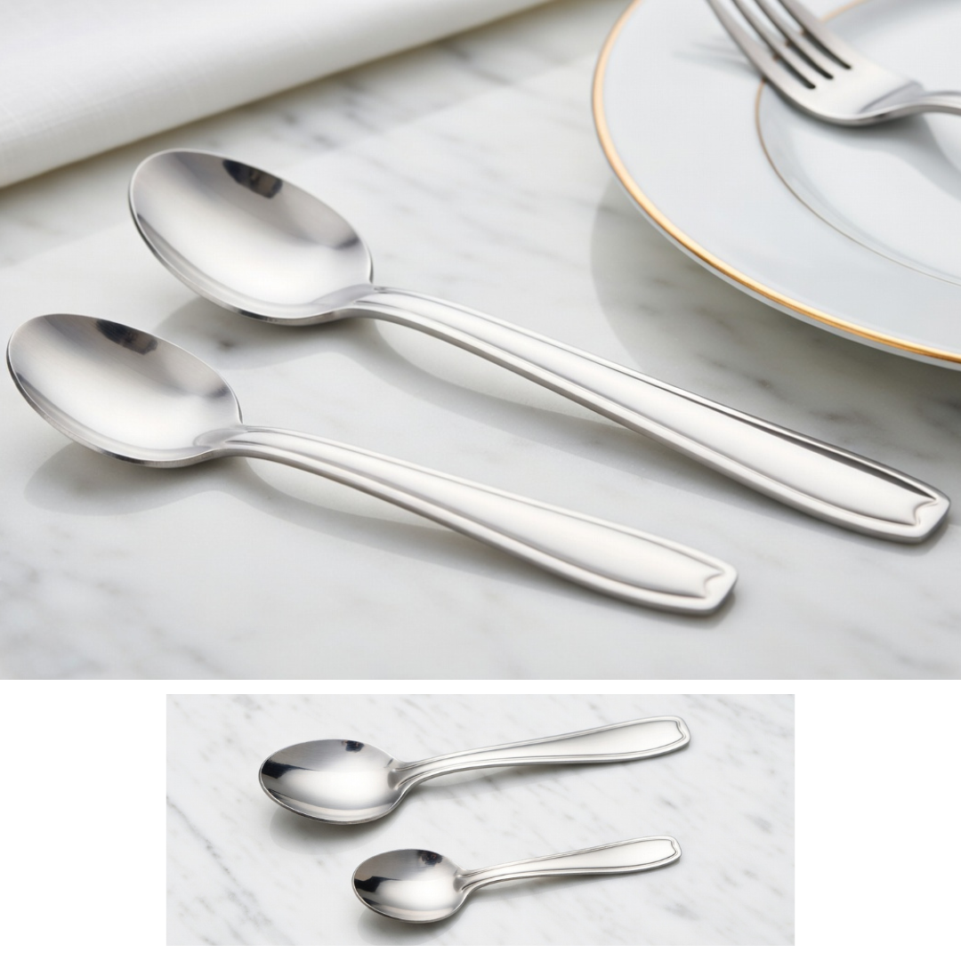 Ensemble de 18 cuillères de table variées, format petit et moyen pour un usage quotidien