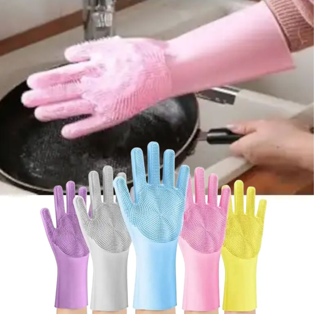 Gants 2-en-1Cuisine et Ménage Simplifiés grâce au Silicone