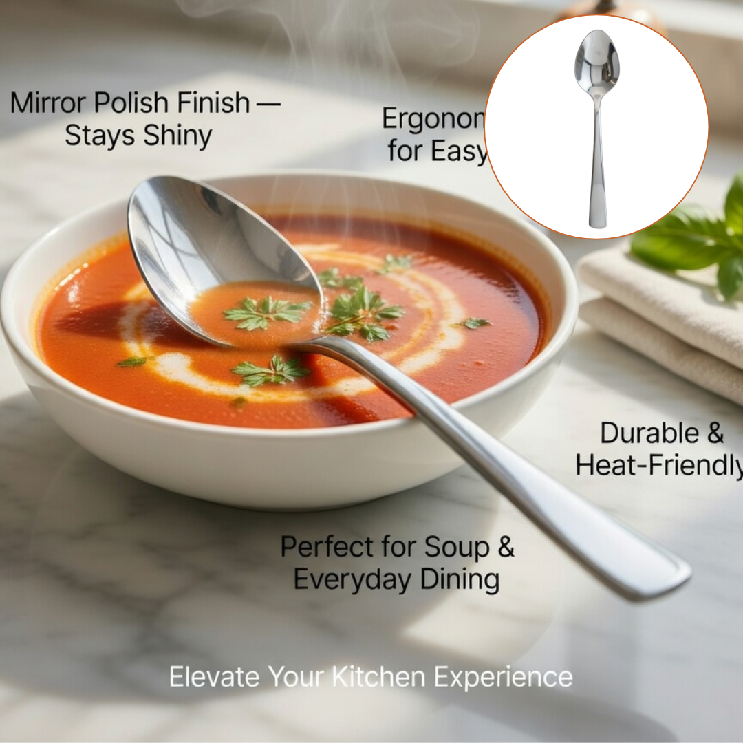 Grandes cuillères en acier inoxydable pour soupe