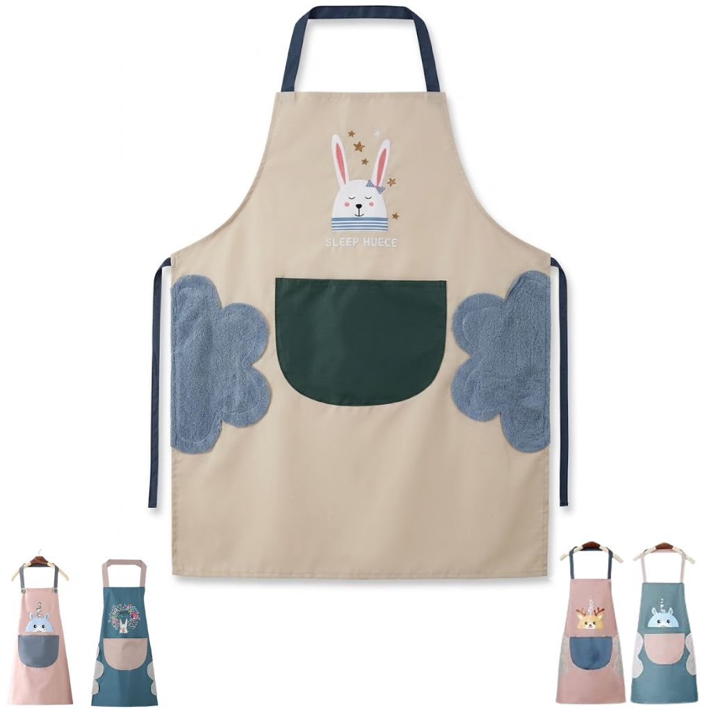 Tablier de Cuisine Élégant et Pratique avec Grande Poche et Essuie-mains Intégrés
