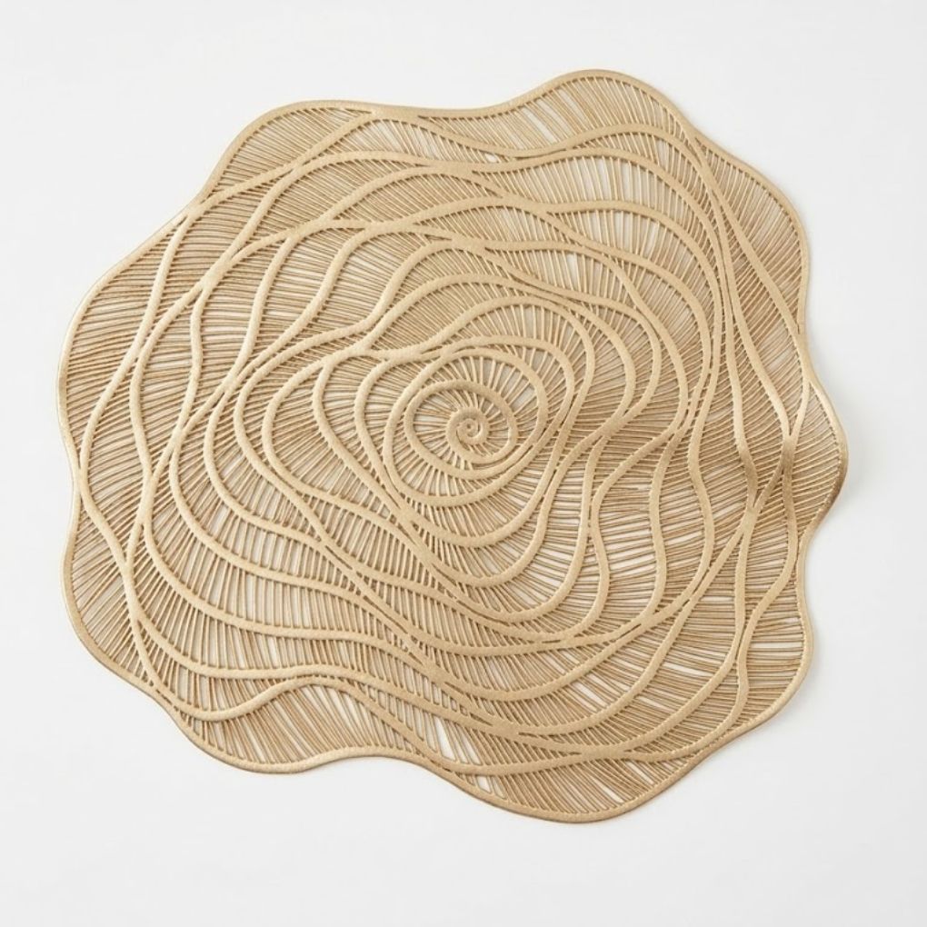 Nappe de Table Filigrane  Doré - Motif Spiral Design set de table