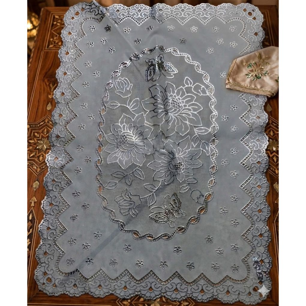 Nappe Rectangulaire en Dentelle Florale