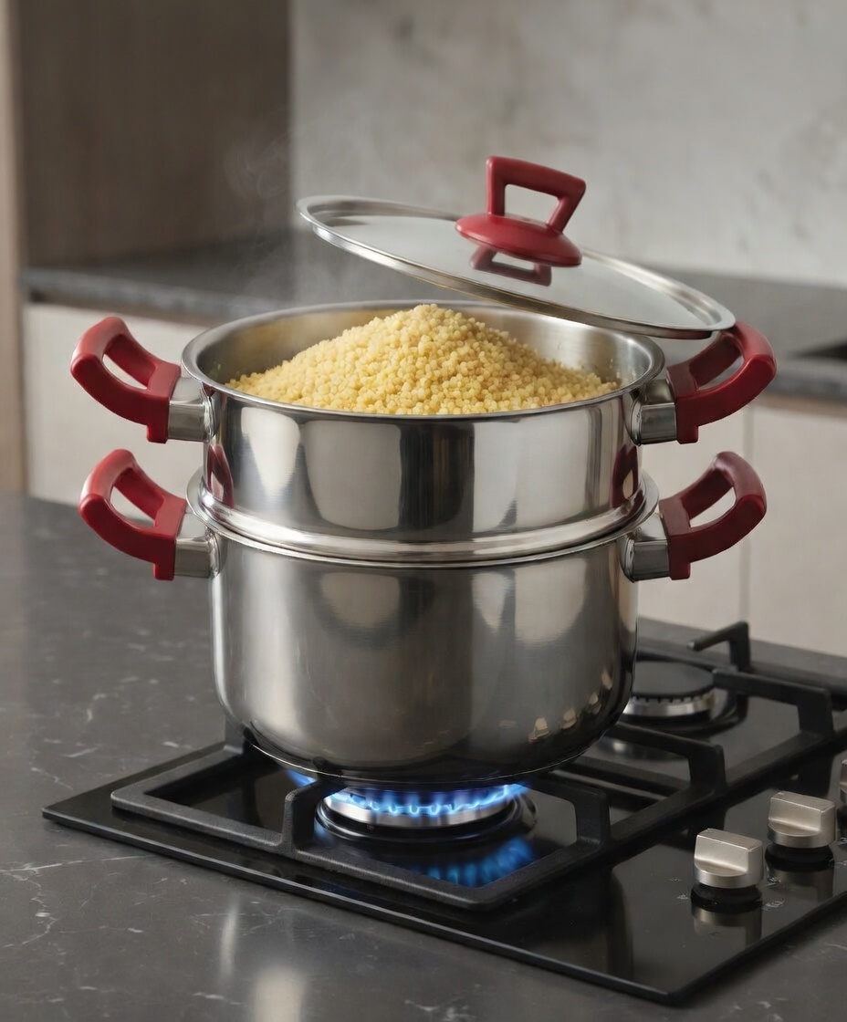 Couscoussier moderne en acier inoxydable pour une cuisson parfaite