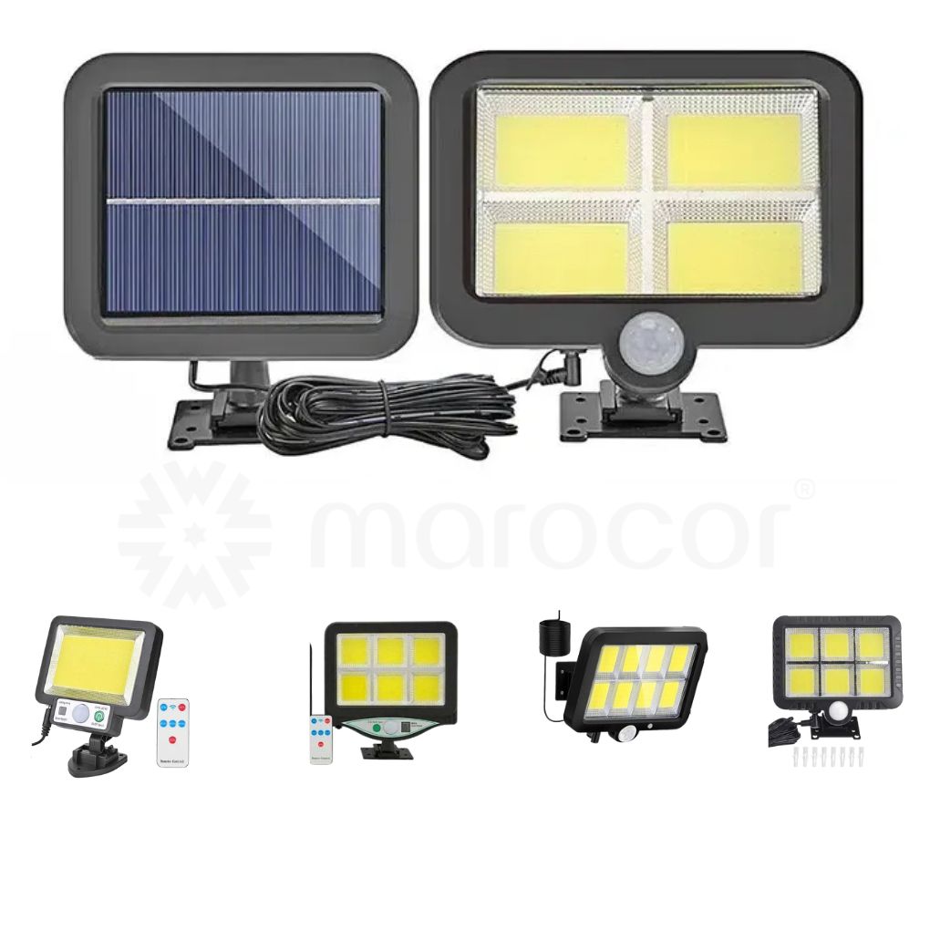 Lampe Solaire LED Étanche avec Télécommande et Capteur de Mouvement pour rue, jardin, porche