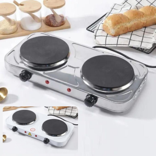 Réchaud électrique double plaque portable pour cuisine pratique (colleur aléatoire)