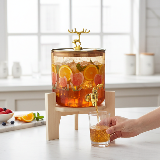 Distributeur à boisson en verre avec robinet pratique
