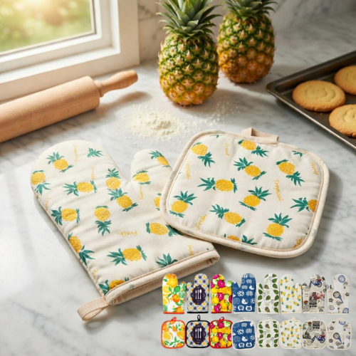 Ensemble de Gant et Manique de Cuisine Haute Performance ( colleur design aléatoire)