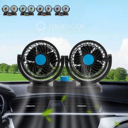 Ventilateur de refroidissement de voiture avec double conception 360 degrés (colleur aléatoire)
