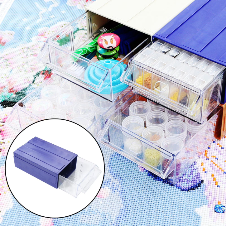 Organiseur compact avec tiroirs en plastique pour rangement pratique