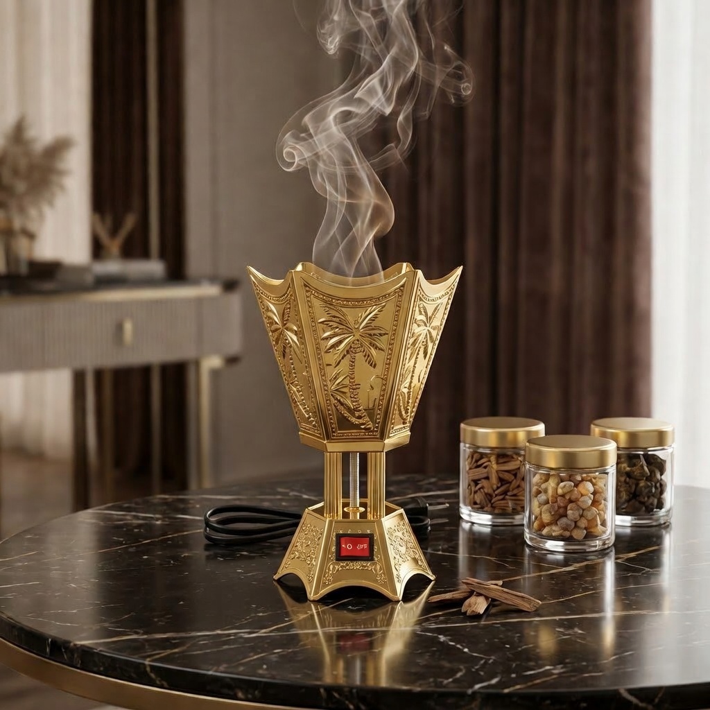 Brûleur d’encens Bakhoor au design élégant pour parfumer votre intérieur