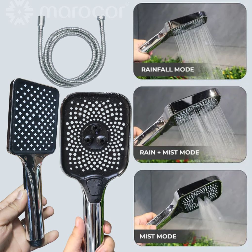 Pommeau de Douche Haute Pression Multi-Fonctions à Jet Réglable avec Tuyau