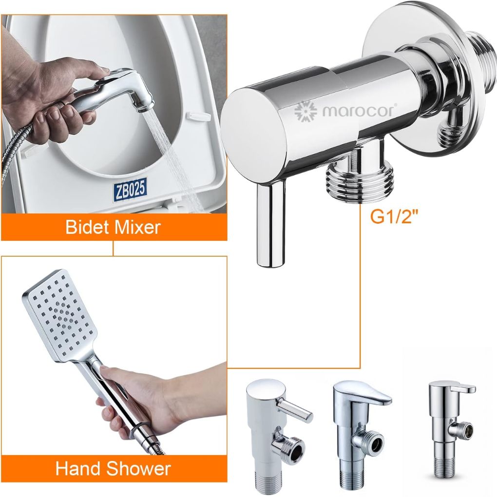 Robinet d'angle/inverseur mural pour mitigeur, raccord mural 1/2 pouce, levier unique, sortie 1/2 pouce, chromé