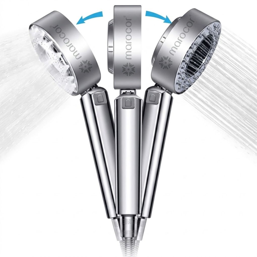 Pommeau de douche SPA double face à 3 modes, Pommeau de douche à économie d'eau, douchette anti-dureté