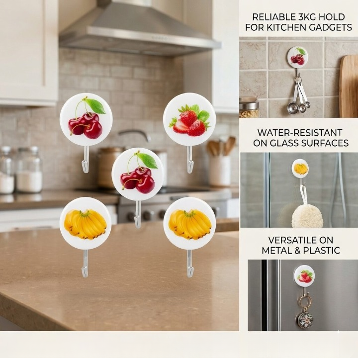 Set de 5 crochets muraux étanches pour rangement clé et accessoires maison