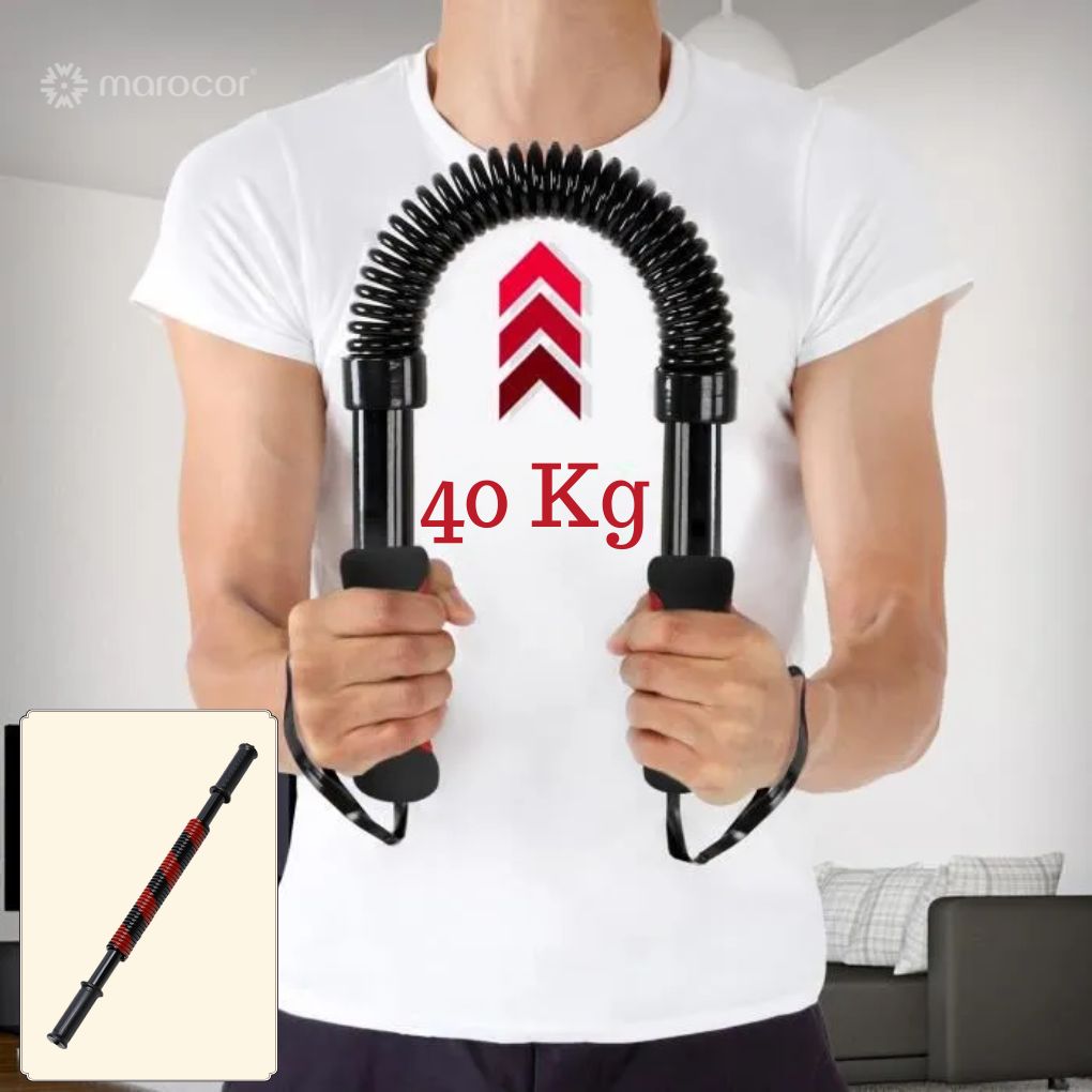 Power Twister - 40 kg de Résistance, Extensible, Flexible, Barre en Acier - Barre à Ressort, Appareil Bras