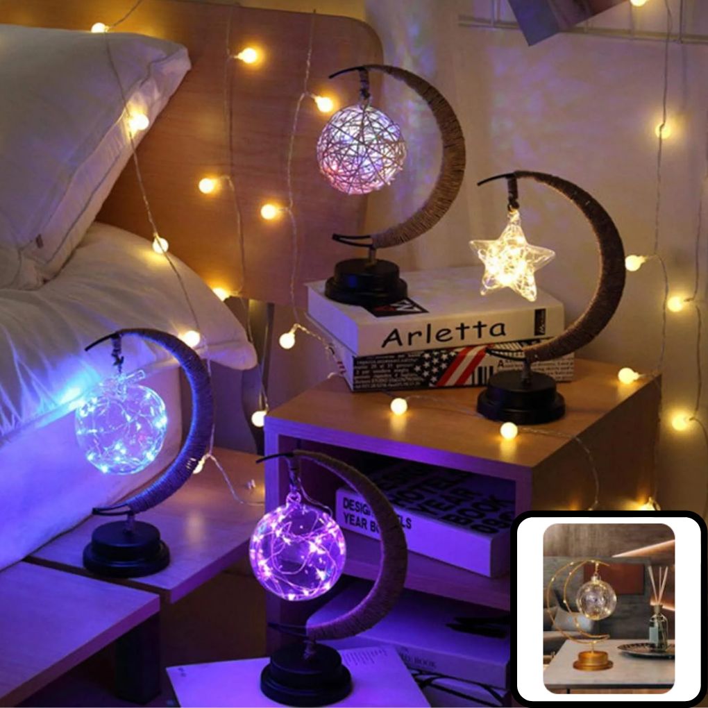 Éclairage décoratif musulman, lampe en forme de lune et étoile pour chambre