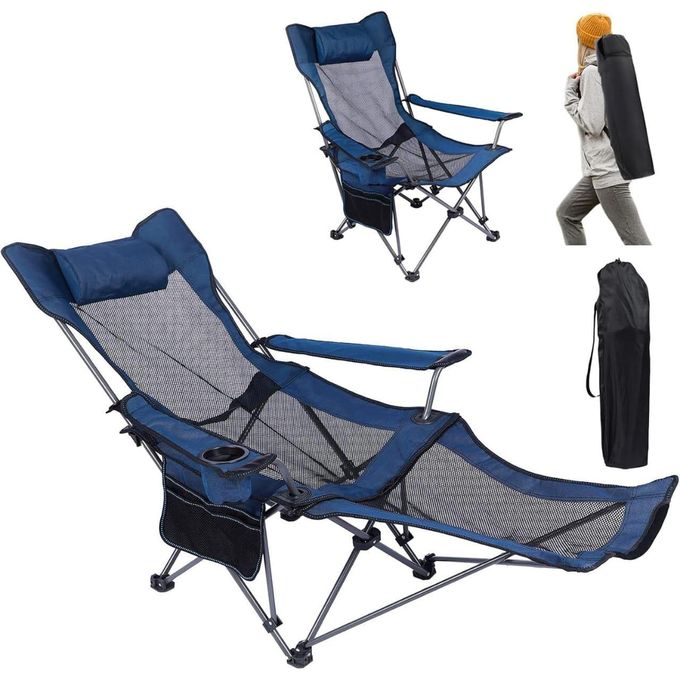 Fauteuil de Camping Pliable et Inclinable avec Repose-Pieds Intégré chaise