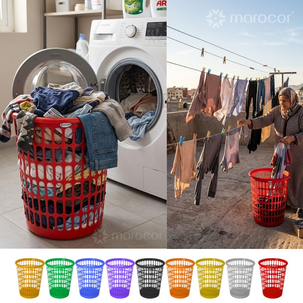 Panier à Linge Perforé : Design Élégant et Pratique pour un Rangement Facile