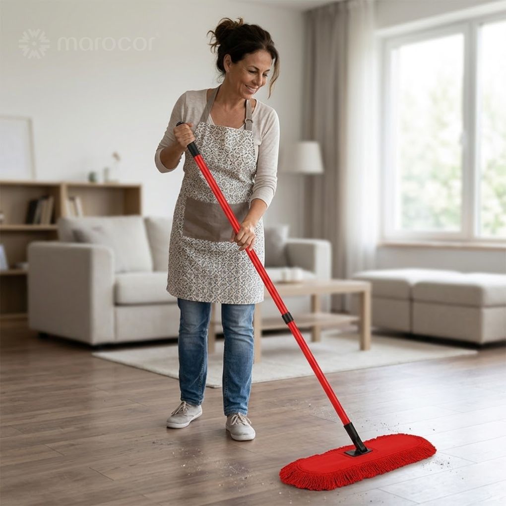 Serpillière à manche télescopique pour sols balai