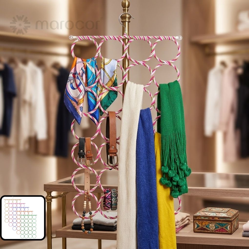 Organisateur de Foulards et Accessoires – Solution Gain de Place pour Dressing