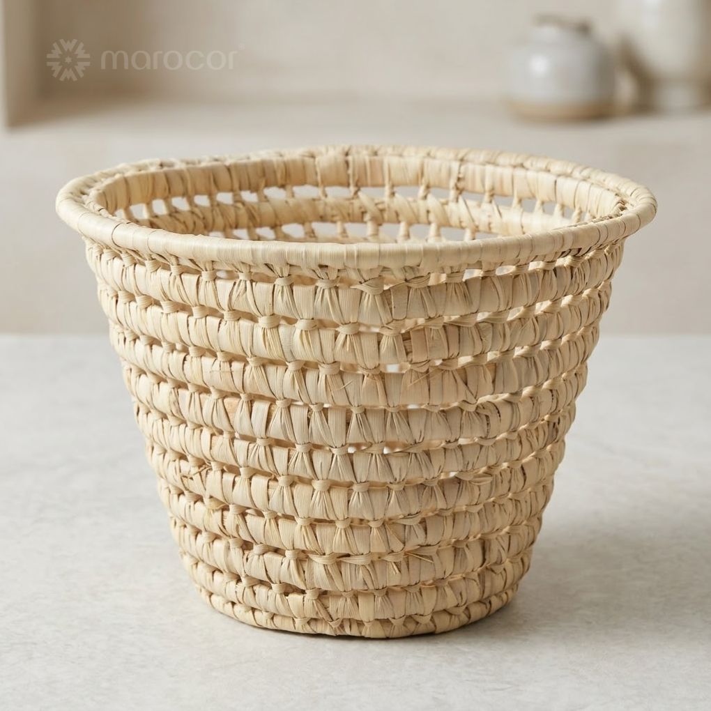 Panier Tressé Artisanal – Rangement Bohème, Décoration d'Intérieur & Vannerie Faite Main