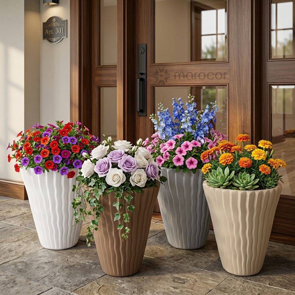 Cache-Pot Design à Texture Ondulée – Élégance Contemporaine et Minimaliste