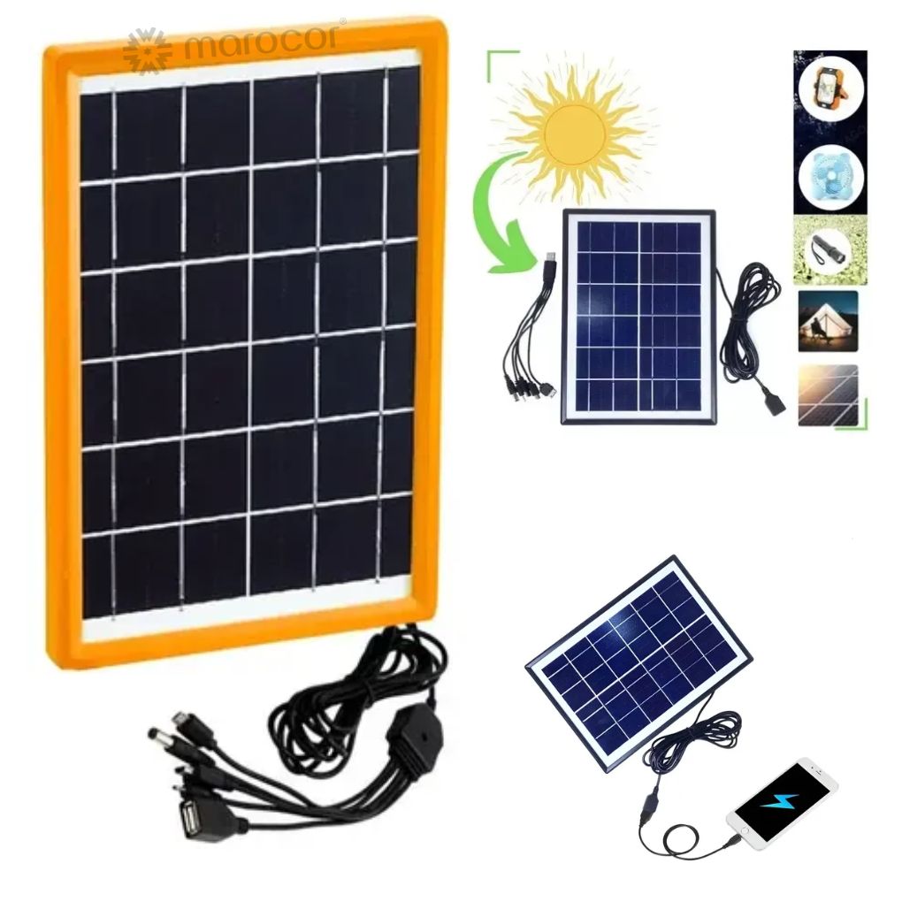 Panneau solaire portable haute efficacité avec câbles de chargement multiples