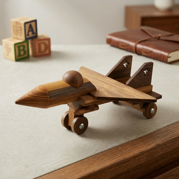 Avion miniature personnalisé – jouet d’éveil sensoriel et décoration maison
