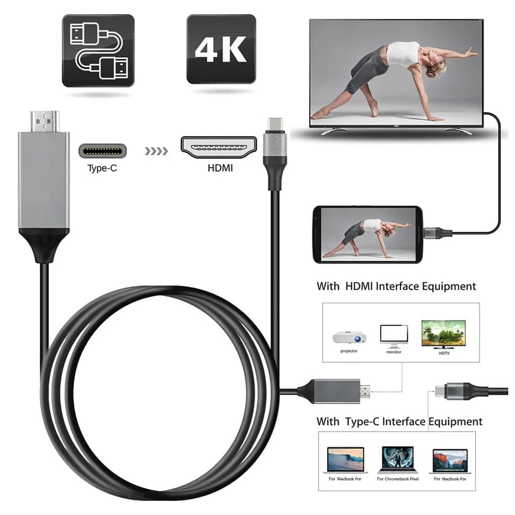 Câble adaptateur USB-C vers HDMI compatible haute définition