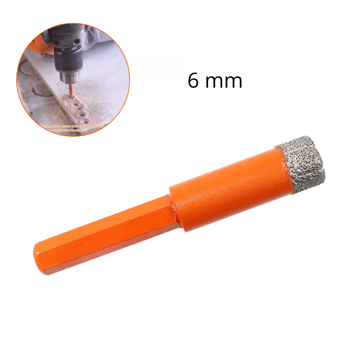 Foret diamanté à sec 6 mm brasé sous vide pour granit, marbre et matériaux durs