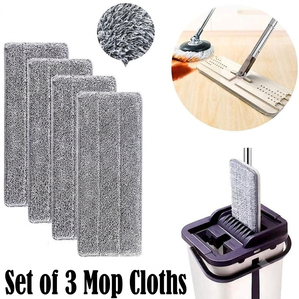 Lot de 3 Chiffons de Rechange pour Balai Serpillière