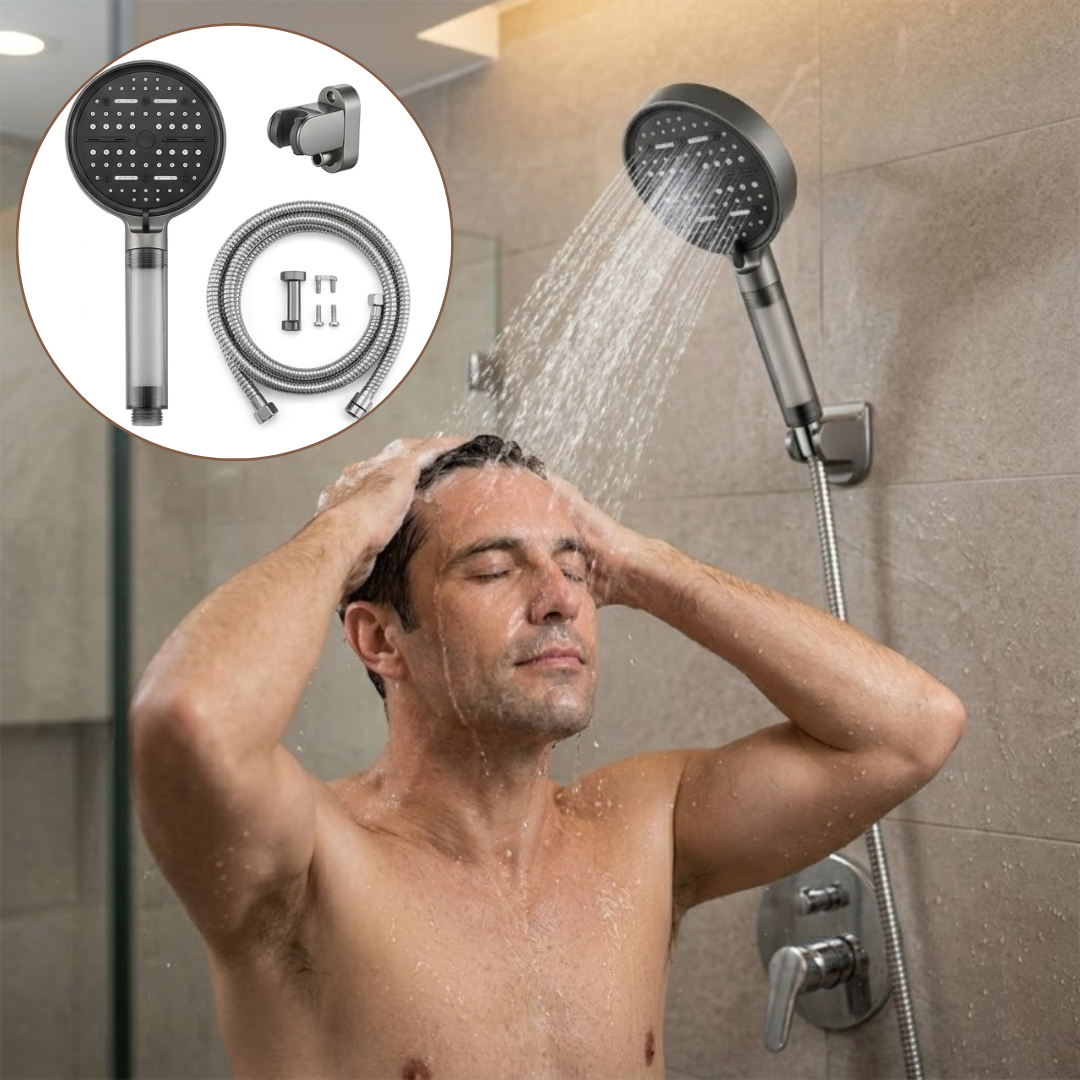 Pommeau de douche filtrant multifonction 6 modes – Haute pression et économie d’eau