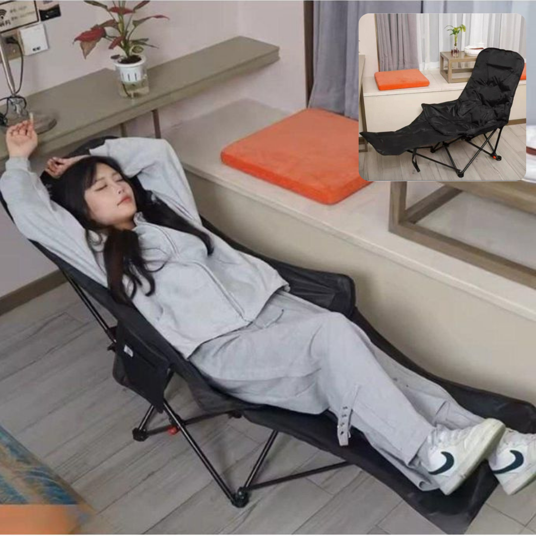 Chaise de Camping Pliable Inclinable avec Repose-Pieds – Fauteuil Extérieur Portable avec Sac de Transport